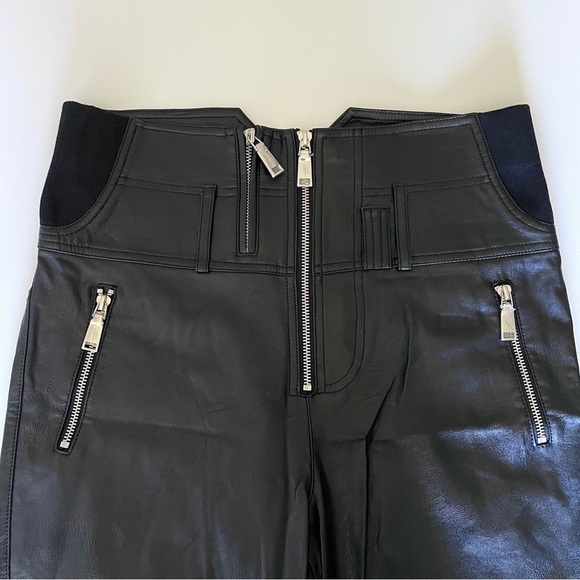 Revolve Divine Heritage Vegan Leather Ultra High Waist Moto Pant Black Medium - Picture 11 of 15